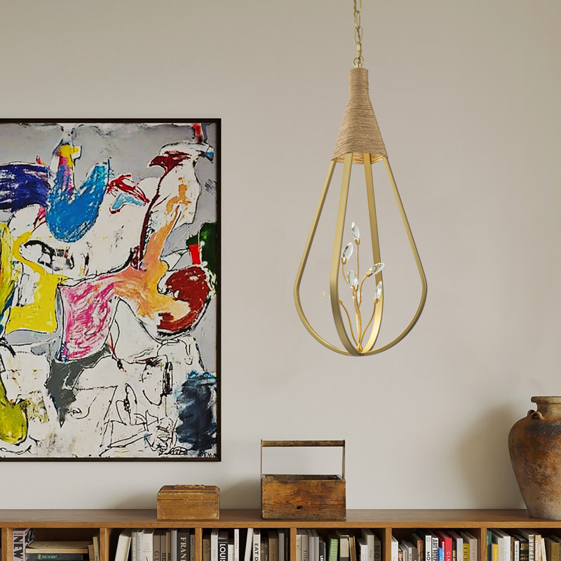 Olney 1-Light Brushed Brass Pendant Light Bulbs Included