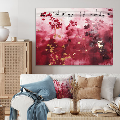 Notes de musique roses - musique encadrée