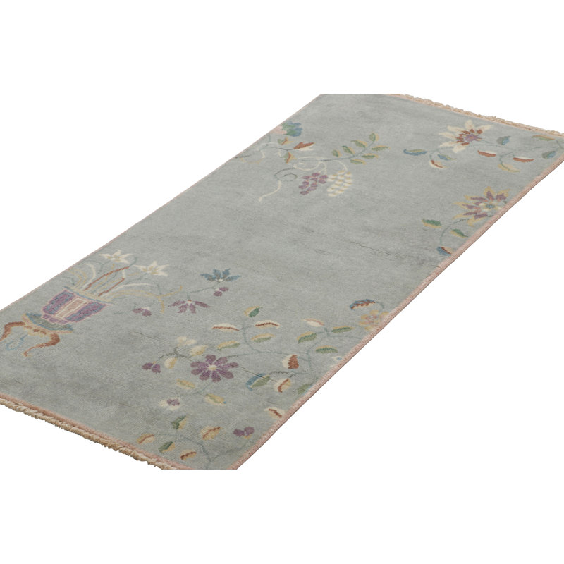 One-of-a-Kind 2'x4'2 Hand Knotted Area Rug