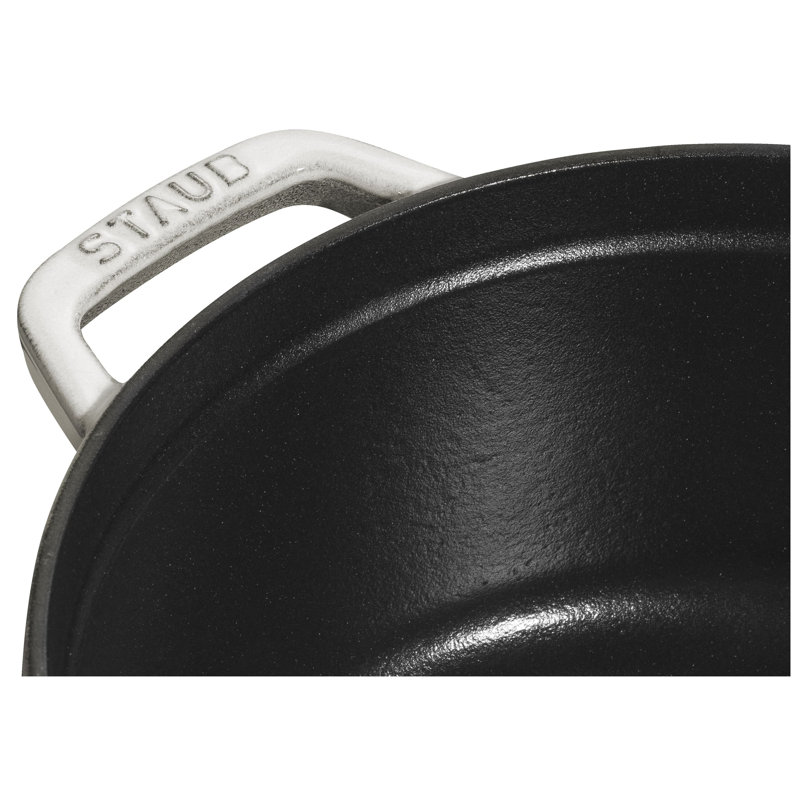 La Cocotte Cast Iron Round Cocotte, White Truffle, 7 quarts