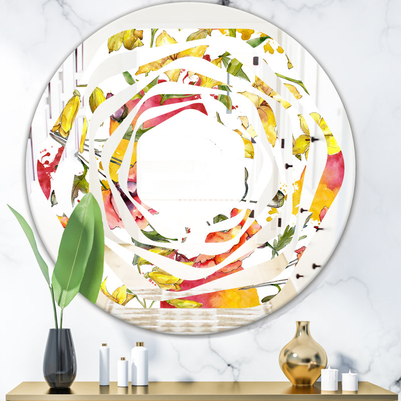 Miroir mural Whirl Poppies IV, 23,6 po x 23,6 po