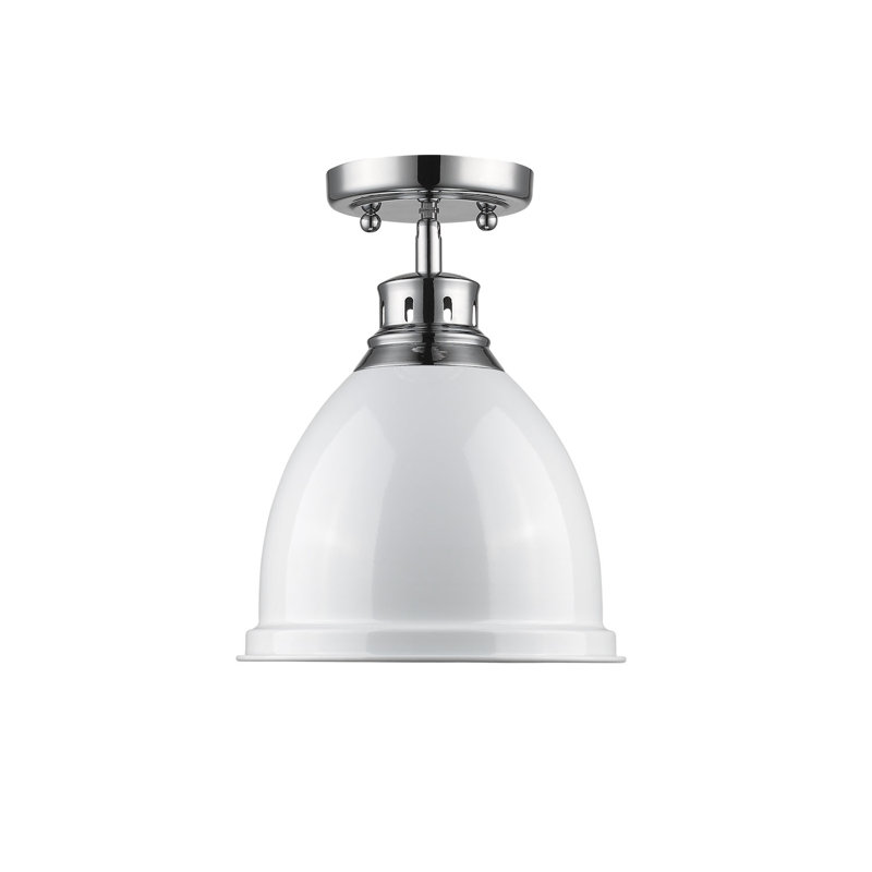 Flush Mount, White, Chrome