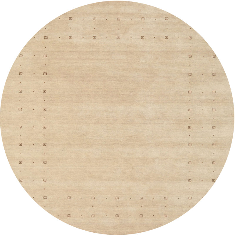 Tapis beige contemporain, Rond 4 pi
