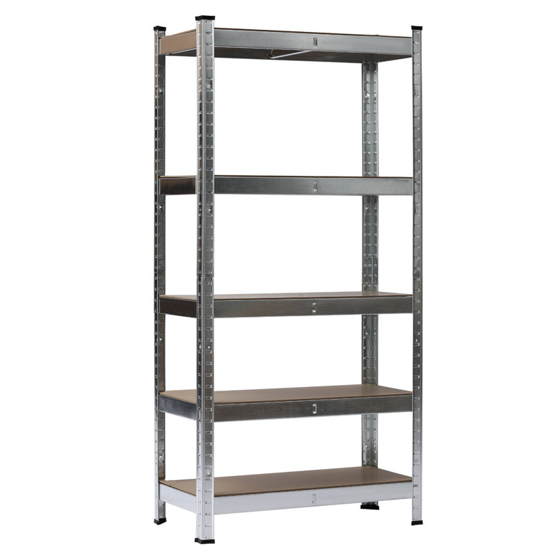 90cm W Steel Height -Adjustable Shelving Unit, Silver