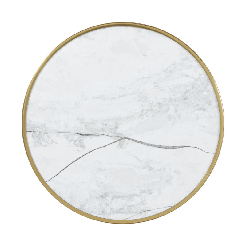 Spencer London End Table, Cannes Brass/Gray, 22" H x 18" W x 18" D