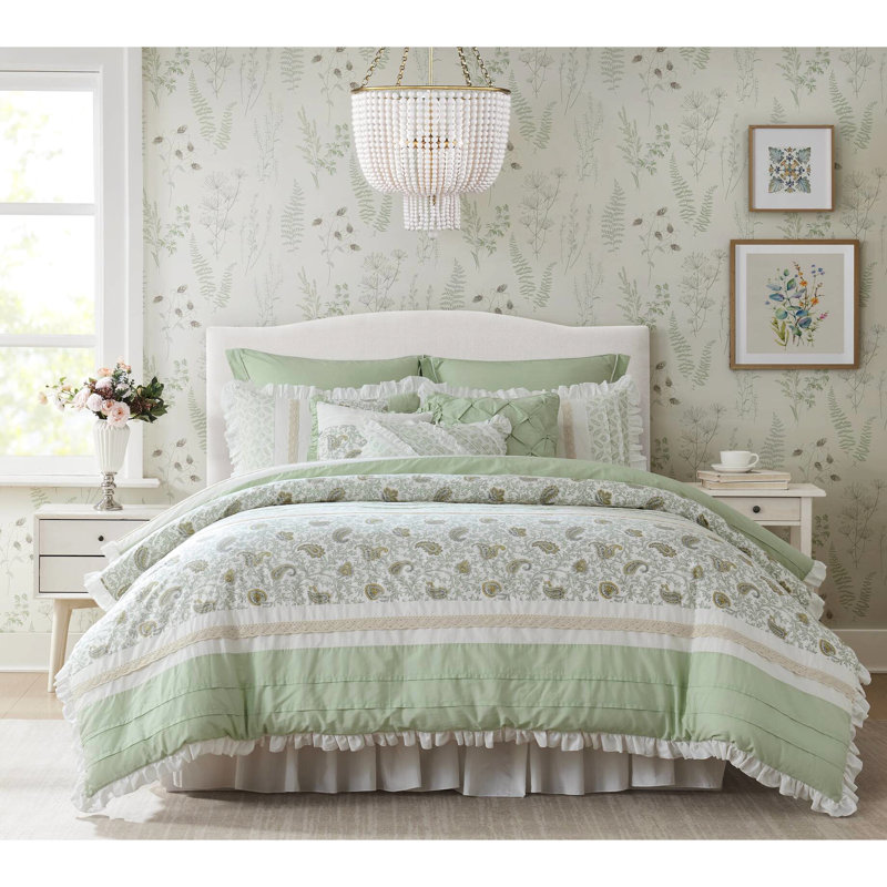 Édredon pour grand lit, coton et imprimé floral pour lit de taille 9, gracieux