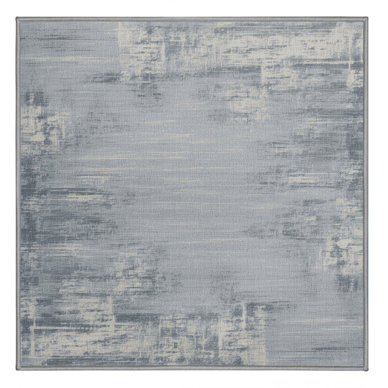 Tapis abstrait gris lavable à la machine, Carré 5 pi