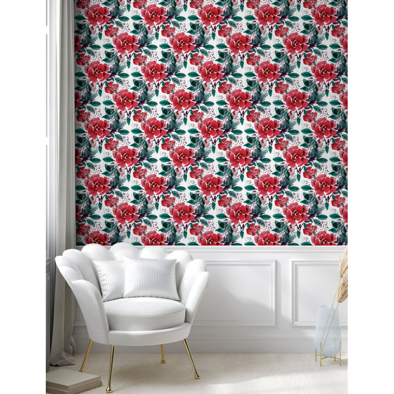 Tarik Roll, 72" L x 13" W, Dark Coral and Forest Green