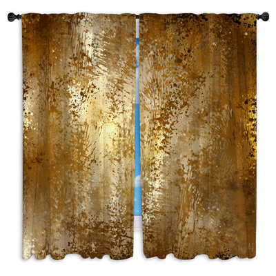 Bronze Grunge Texture Window Curtains Texture Sheer & Room Darkening - 2 Panels