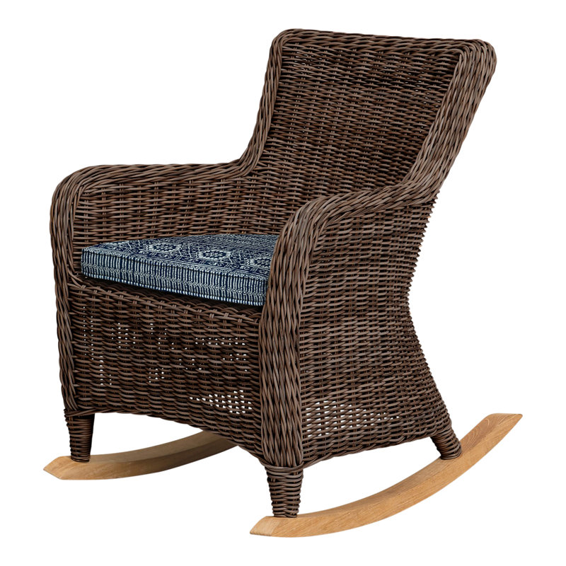 Sag Harbor Rocking Chair with Cushion, Sag Harbor Mocha, Batik Navy