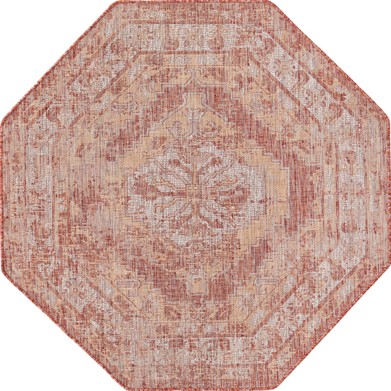 Susan Oriental Indoor / Outdoor Rug, Octagon 5'3" x 5'3"