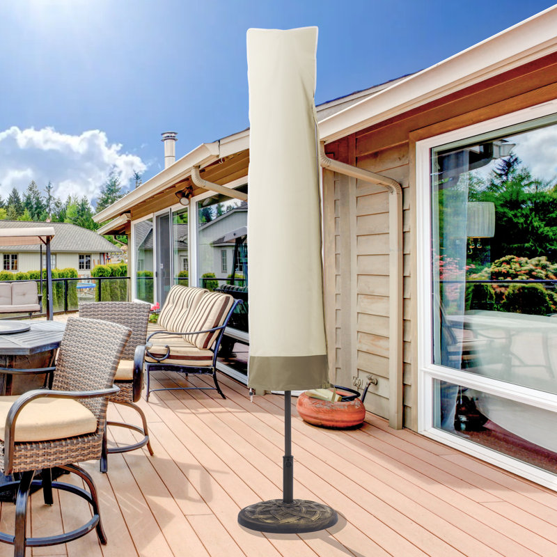 Outdoor Patio Umbrella Cover, Market Umbrella Cover, Beige/Brown