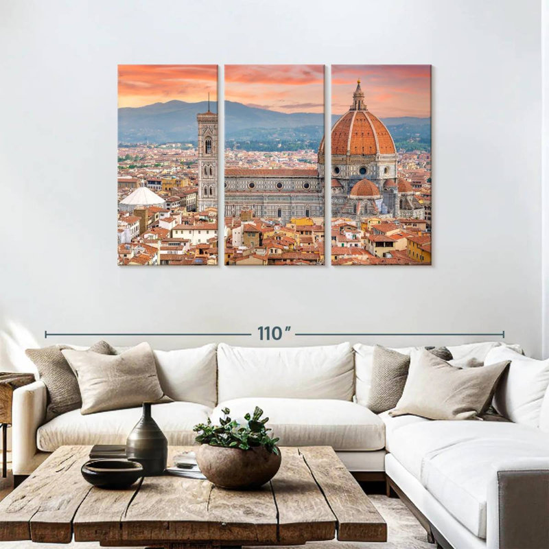 Nicci Il Duomo, Florence, coucher de soleil, Italie, H 48 po x l 74 po