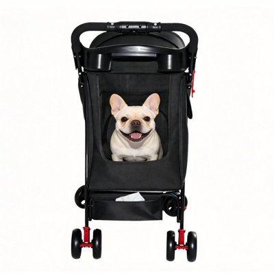 Poussette pliable pour petits chiens et chats, sac de transport léger avec rangement