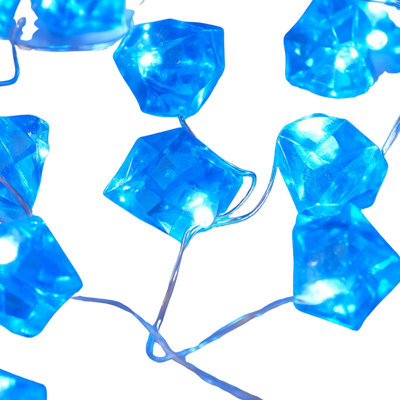 Ensemble de 3 guirlandes de cristal 10 lumières DEL bleu froid et transparent de 4,9 pi