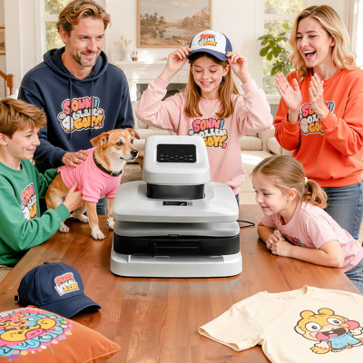 Auto Heat Press Machine 15 x 15 inch T-Shirt Press Machine White, Auto Release and Adjustable Pressure, Digital Display, Rapid and Even Heating, for Sublimation, Vinyl, Heat Transfer Projects