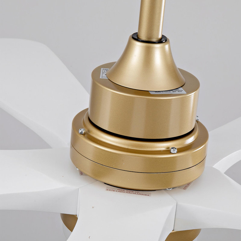 Ventilateur de plafond intérieur chaud 42 pouces avec lumière DEL à intensité variable, 5 pales en bois massif, télécommande, moteur à courant continu