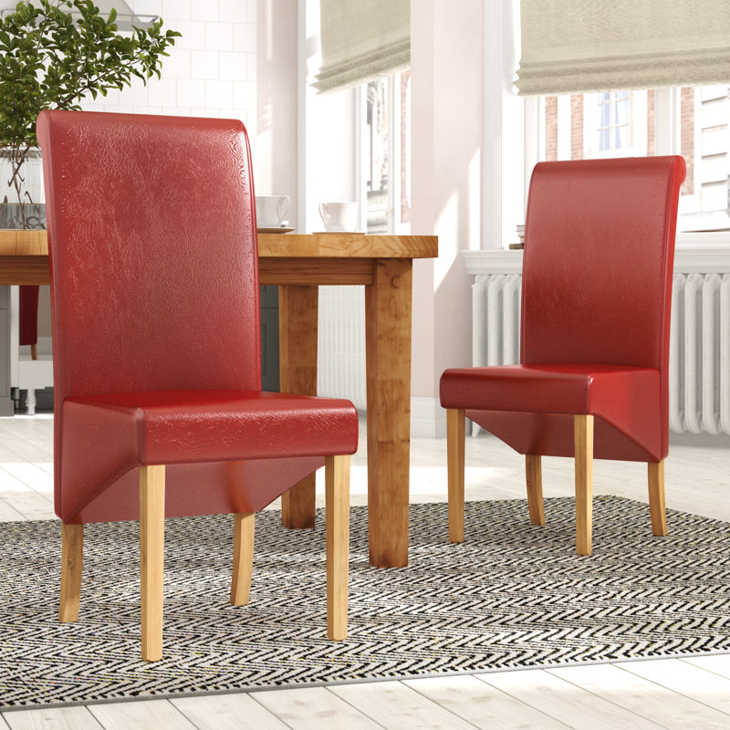 Astin Upholstered Dining Chair, Red, 4