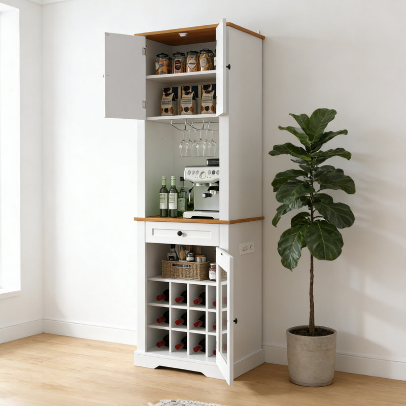 Armoire pour bar à vin 69 po, Blanc