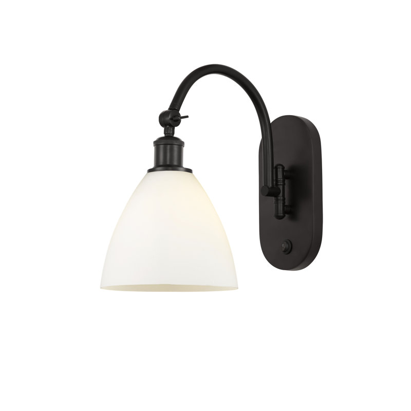 Bras pivotant en verre Amenda, Led, Bronze frotté à l'huile