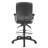 Reza Swivel Drafting Stool, Adjustable Arms, Footring, Black Faux Leather-128712387