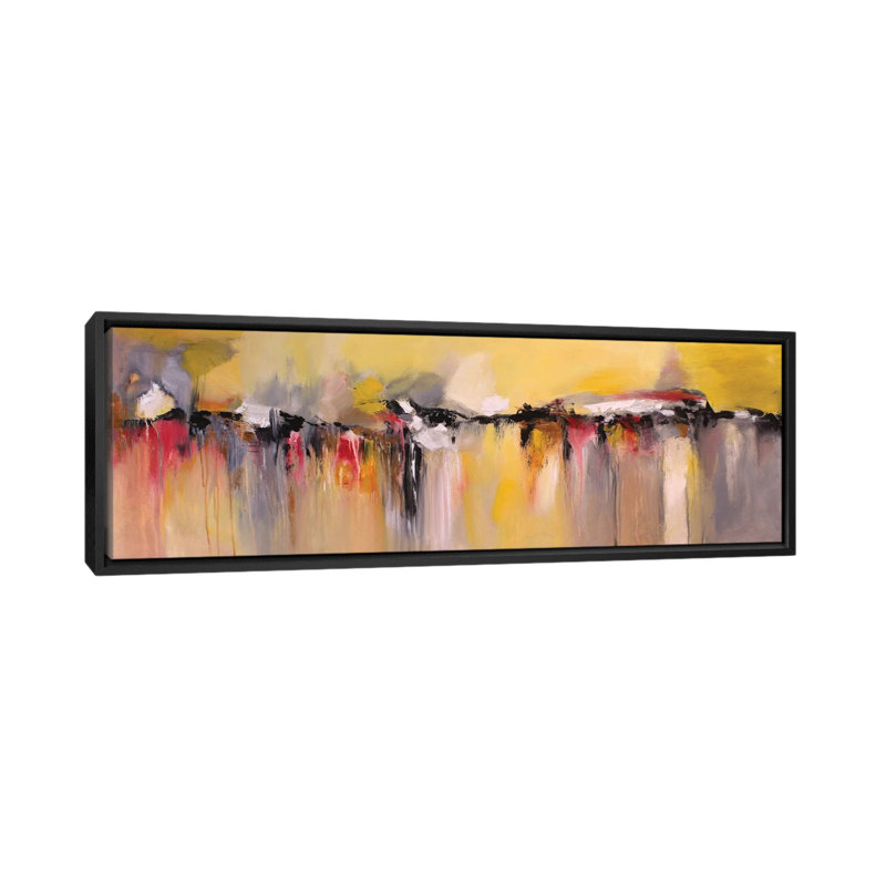 « chaleureux rain », reproduction sur toile, H 12 po x l 36 po x P 1,5 po, Cadre noir