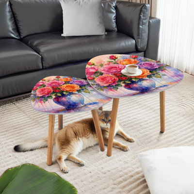 Ensemble de 2 tables basses gigognes Triangle
