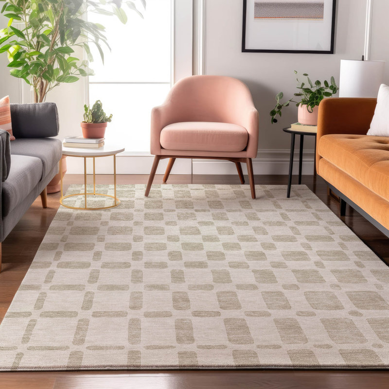 Premium Machine Washable Prisco Ivory Rug, Rectangle 8' x 10'