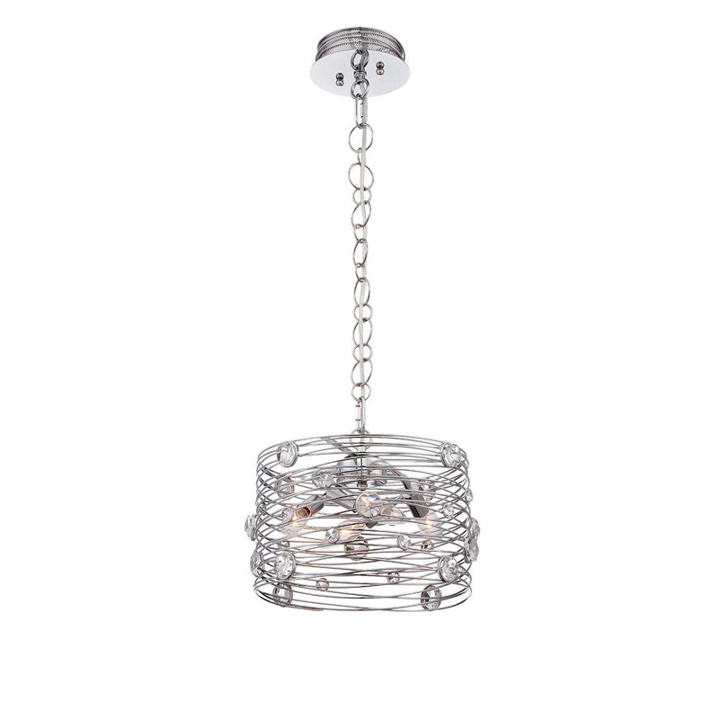 4 - Light Chrome Drum Pendant
