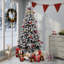 Realistic Spruce Flocked Christmas Tree with Lights-613183739