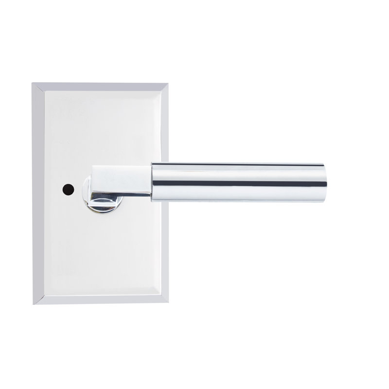 Levier d'intimité Bravura 845-G1 sur rosette rectangulaire biseautée en chrome poli