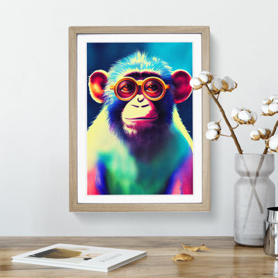 Neon Monkey No.4 - Wall Art