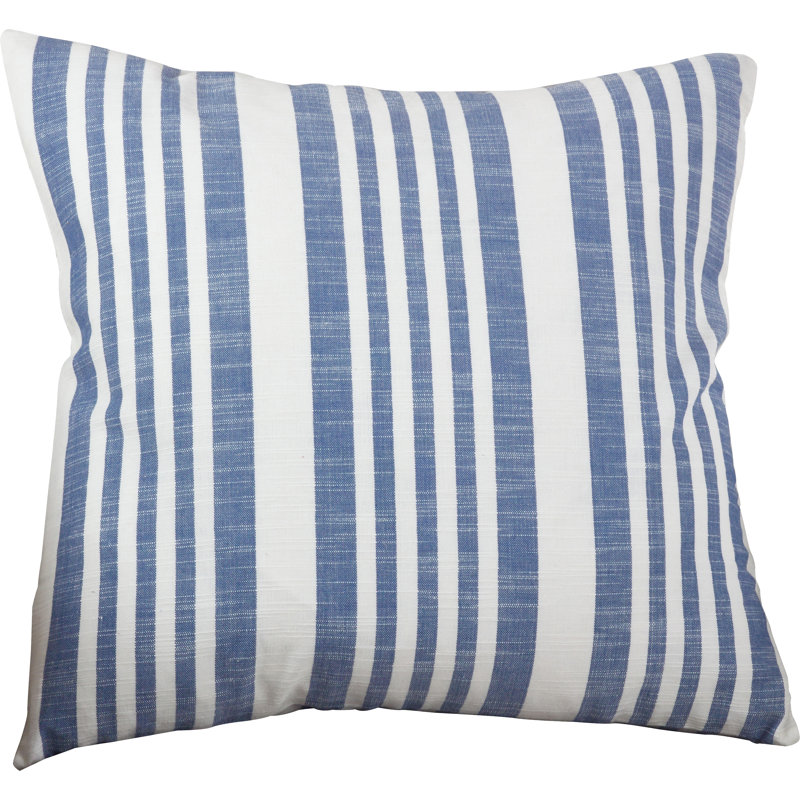 Housse et insert de coussin décoratif en coton Elwen, Bleu français