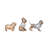 Trinx 3-Pieces Polyresin Cool Dogs Decor Figurines, Gold
