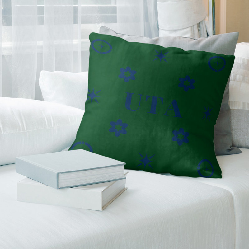 Coussin en coton Utah, Utah, bleu marine, bleu, vert, 18 pouces x 18 pouces