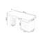 Blanc + demi-cercle en pierre frittée blanc crème + bureau en bois manufacturé avec tiroirs-108647375
