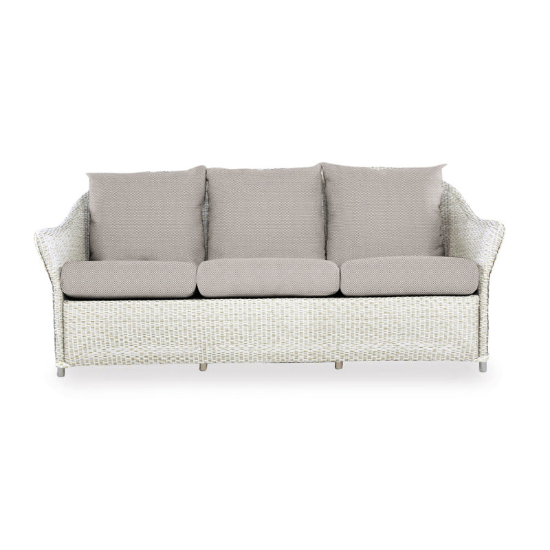 Weekend Retreat Outdoor 3 - Seat Patio Sofa, Sailcloth Seagull, Ebony
