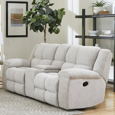 Kendall 86'' Pillow Top Arm Manual Reclining Console Loveseat