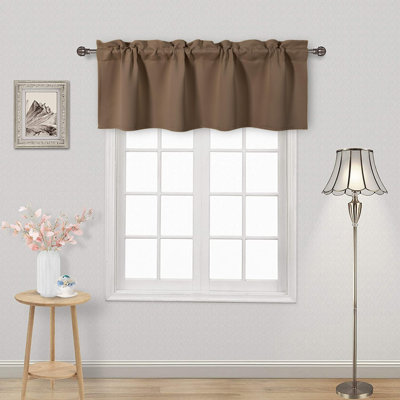 1 Panel Valance Curtains Blackout Valance for Kitchen Solid Rod Pocket Window Treatments Curtain Valance for Kitchen Bathroom Windows