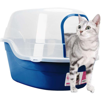 Covered Litter Box, Jumbo Hooded Cat Litter Box Holds Up To Two  Cats Simultaneously
