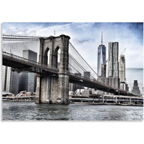  Brooklyn Bridge Black and White Peel & Stick Canvas Wall Mural  (10 1/2 Feet Wide x 8 Feet 2 Inches High) : Tools & Home Improvement