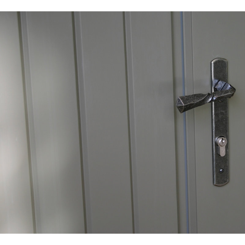 Narrow Lock Door Handle, Pewter Patina