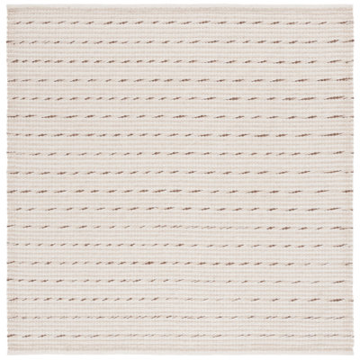Tapis en laine / coton à tissage plat Jameya ivoire / beige