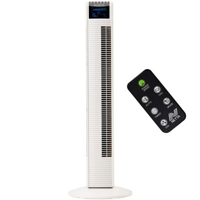 NETTA Tower Fan, 36 Inch Oscillating With Remote Control, LED Display, 3 Speed Settings With Timer