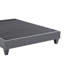 Lit plateforme tapissier contemporain gris, cadre de lit en tissu de polyester, lit plateforme à pieds géométriques renforcés sans sommier, assemblage facile, très grand lit-1519513580