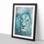 Face of a Lion in Abstract - Picture Frame Painting Print-55536040-55536044