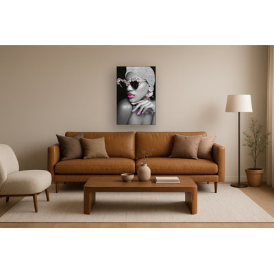 Crystal Couture Glam Canvas Wall Art - 24" x 32" - Gold Frame