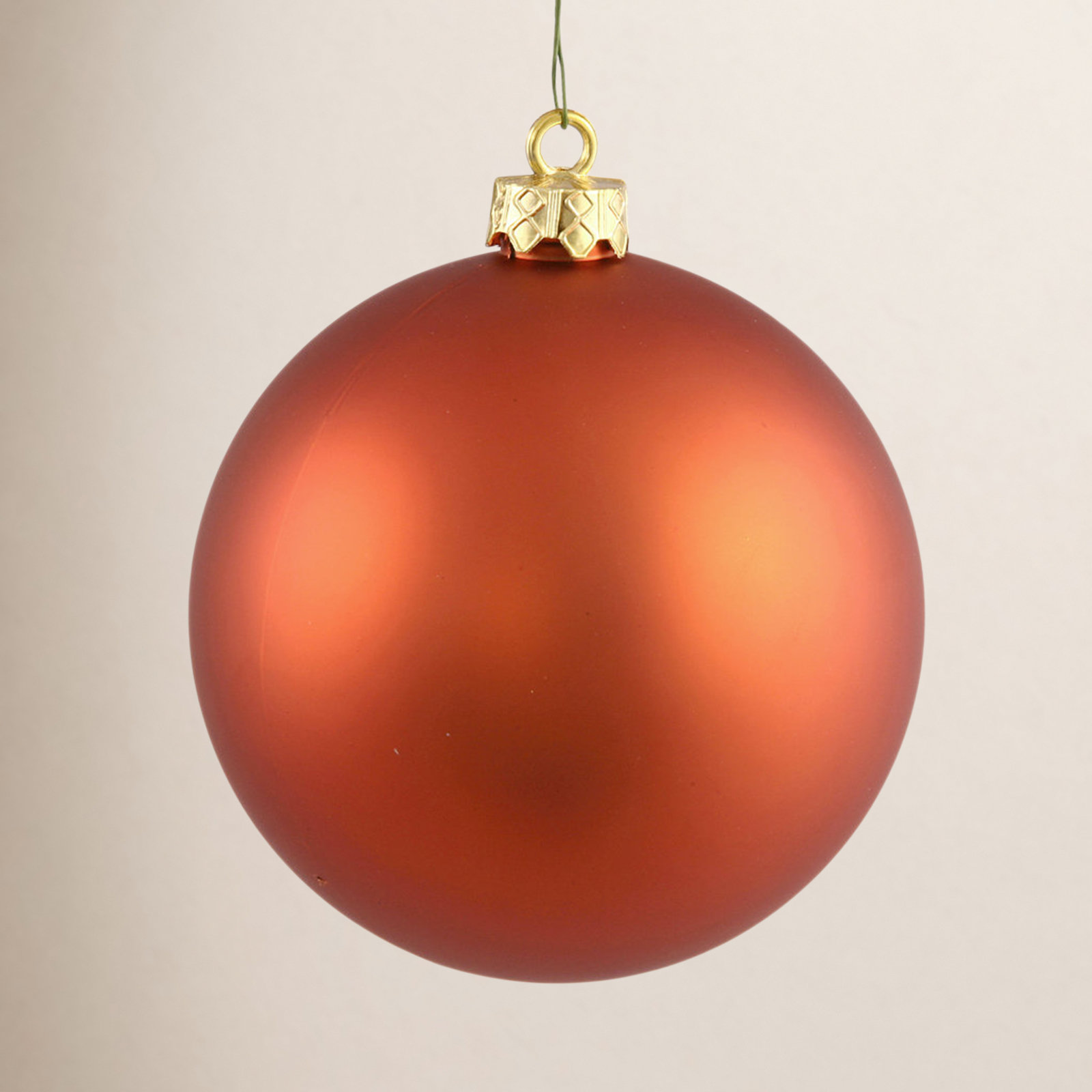 Holiday Décor Ball Ornament, 2.75" H x 2.75" W x 2.75" D, Burnish Orange
