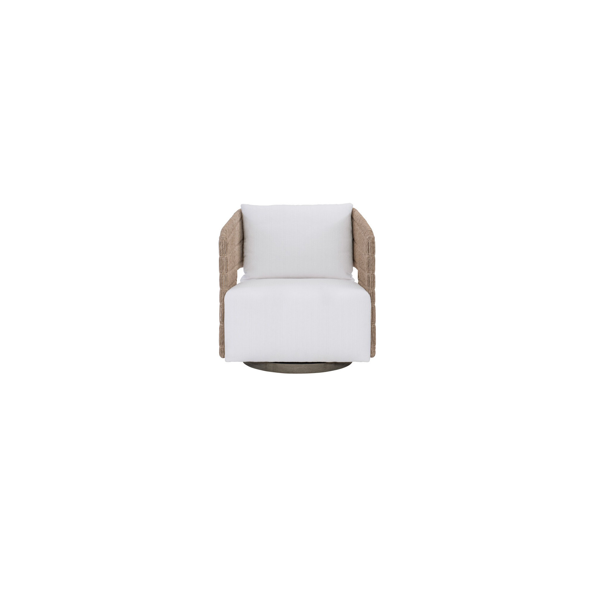 Maldives Swivel Patio Chair with Cushions, White Sunbrella 6063-000