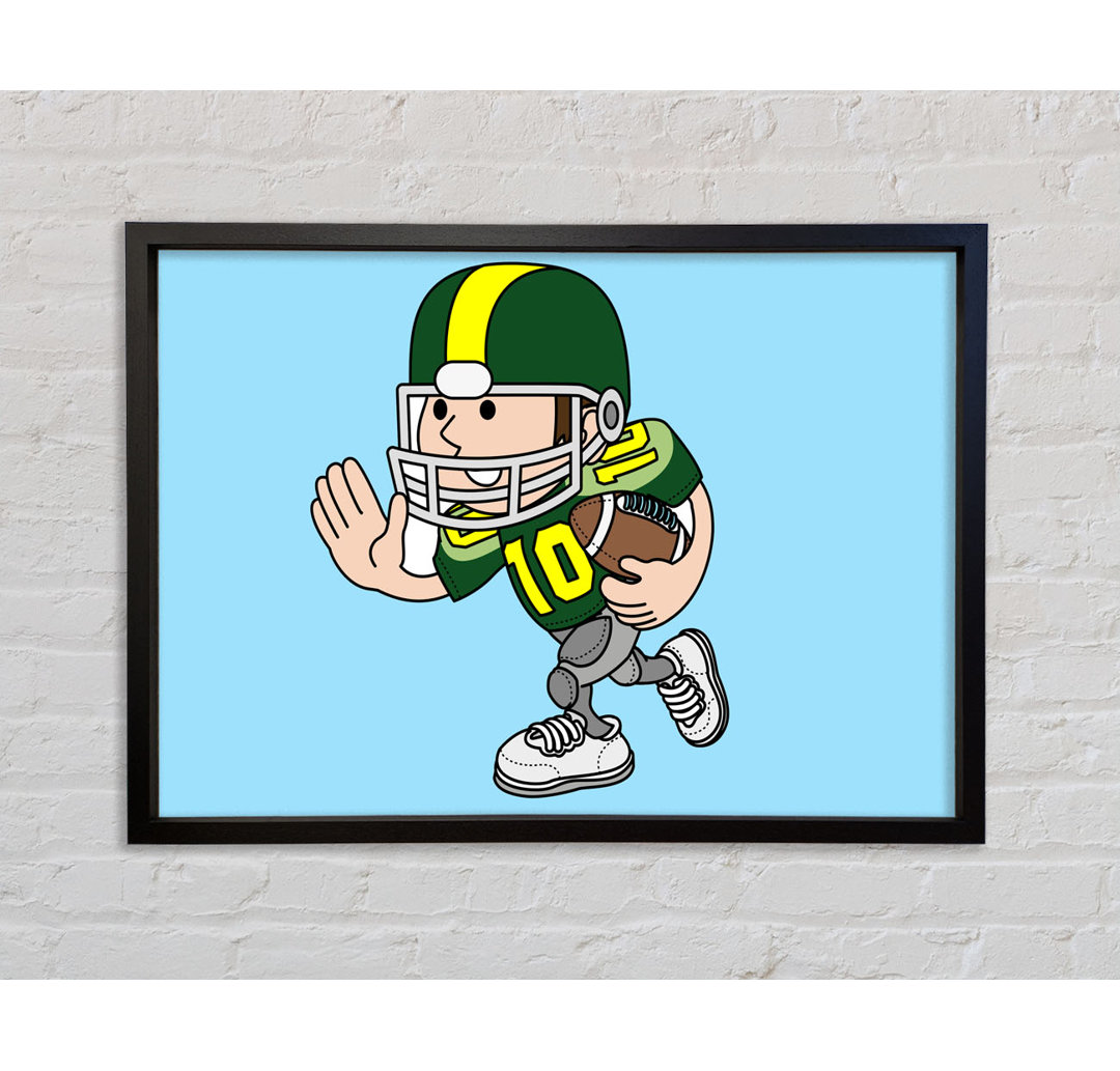 American Football Sport Player Baby Blue - Einzelbildrahmen Kunstdrucke auf Leinwand